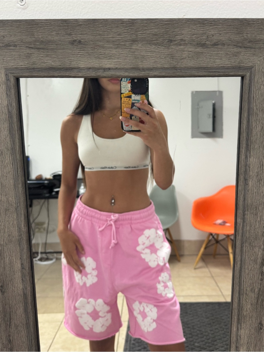 Denim Tears - Pink & White Floral Cotton Shorts - Size S